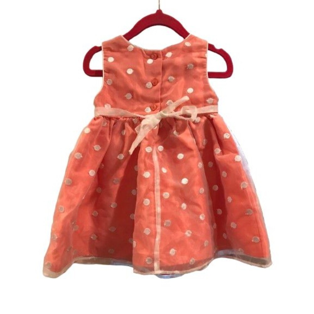 Girl's Dress 24 Month Sleeveless Youngland Baby Buttons & Ties in back Lined - Picture 2 of 2